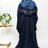 Black Kaftan abaya with cuff sleeves