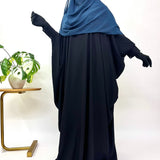 Black Kaftan abaya with cuff sleeves