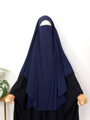 Navy blue round khimar