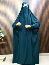 Teal Jilbab With Plain Sleeves