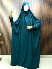 Teal Jilbab With Plain Sleeves