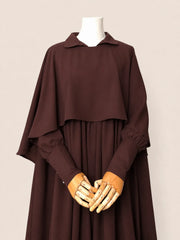 Brown Nursing Abaya With Cape
