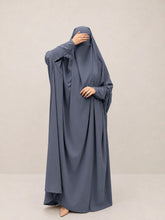 Grey Jilbab With Plain Sleeves