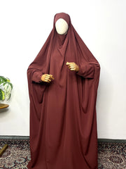 Pecan Jilbab With Plain Sleeves