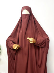 Pecan Jilbab With Plain Sleeves