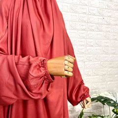 Orange Solid Prayer Jilbab