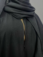Black Prayer Abaya With Attached Dupatta