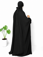 Black Solid Prayer Jilbab