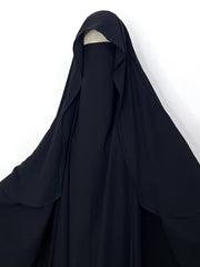 Black Awrah Khimar With Flap