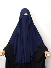 Navy Blue Flap Round Khimar