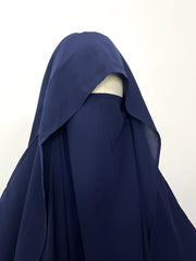 Navy Blue Flap Round Khimar