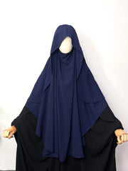 Navy Blue Flap Round Khimar