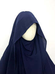 Navy Blue Flap Round Khimar