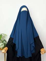 Navy Blue Round khimar