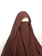 Brown Flap Round Khimar