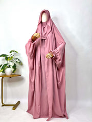 Pastel Pink Saudi Jilbab