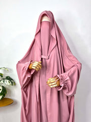 Pastel Pink Saudi Jilbab