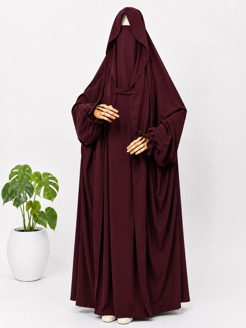 Maroon Saudi Jilbab