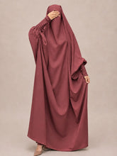 Pecan Jilbab With Smocked Sleeves