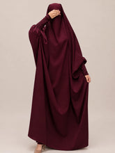 Maroon Jilbab With Smocked Sleeves