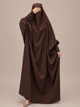 Brown Jilbab With Smocked Sleeves