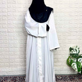 White Front Open TikTok Abaya