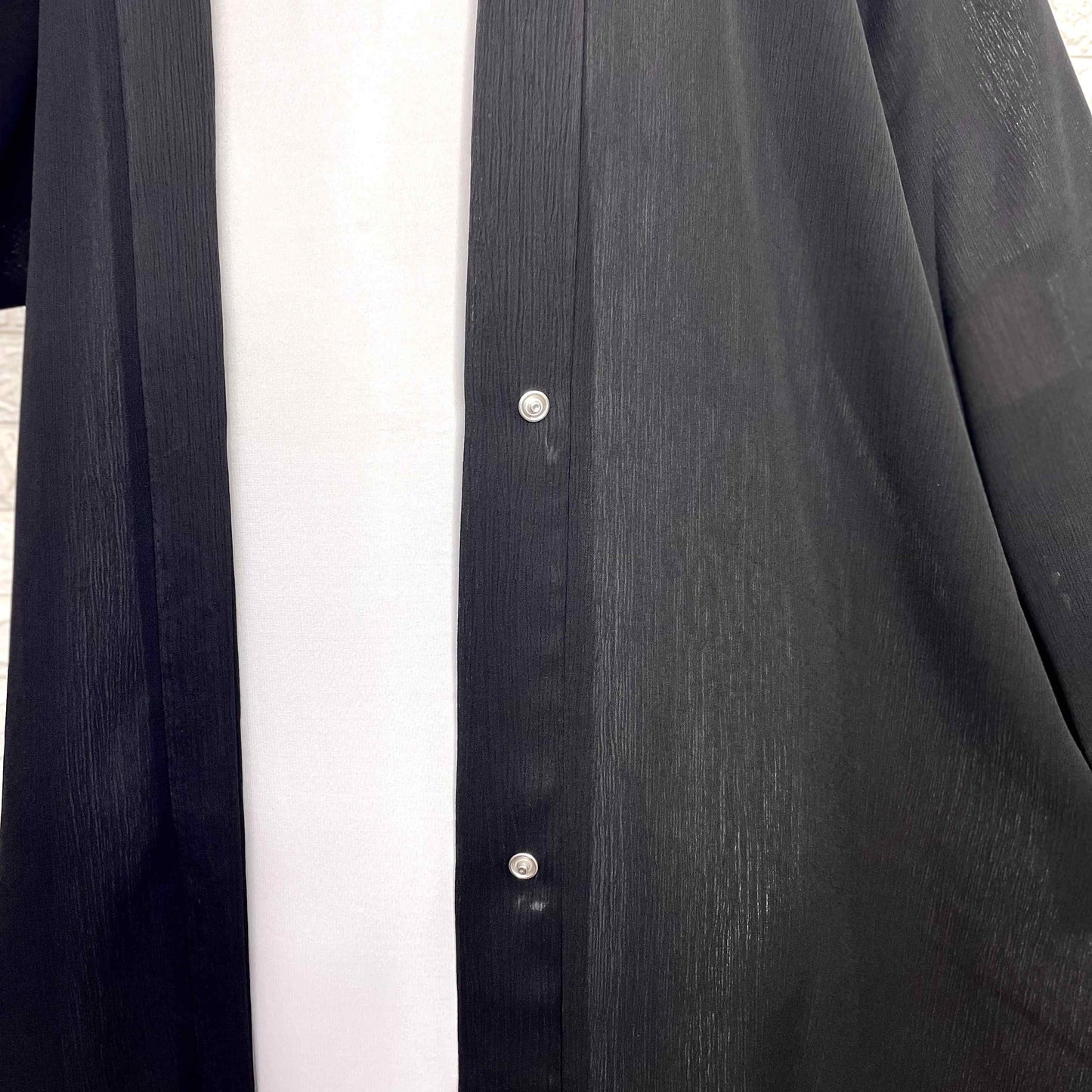 Black Front Open TikTok Abaya
