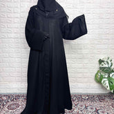 Black Front Open TikTok Abaya