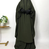 Two Pc Jilbab With Flower Sleeves