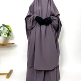 Lavender Two Pc Jilbab With Skirt