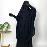 Black Two Pc Jilbab With Skirt