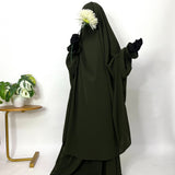 Two Pc Jilbab With Flower Sleeves