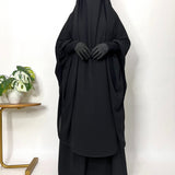 Black Two Pc Jilbab With Skirt