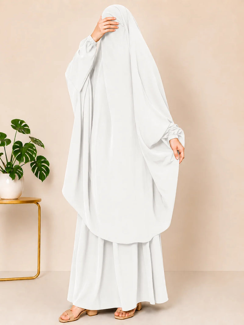 White Two Pc Jilbab