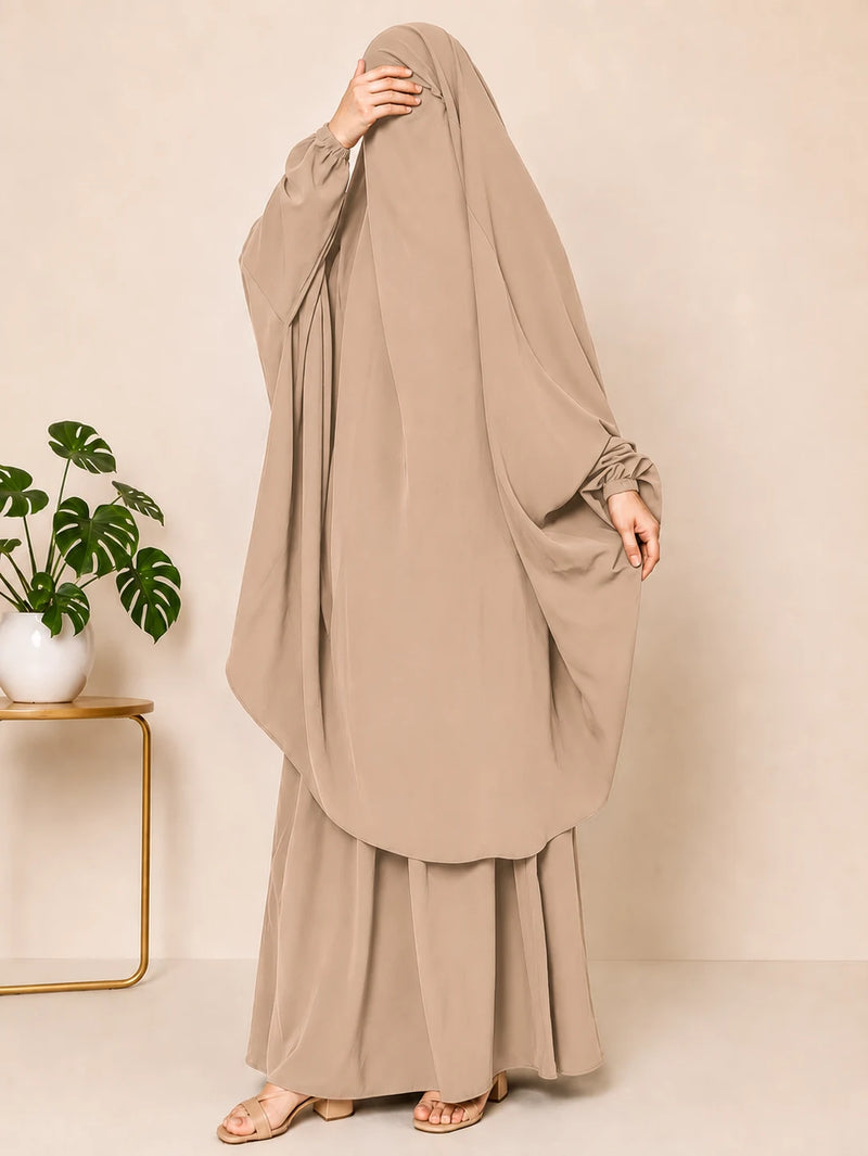 Beige Two Pc Jilbab