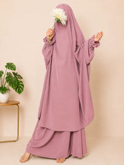 Two Pc Jilbab With Flower Sleeves