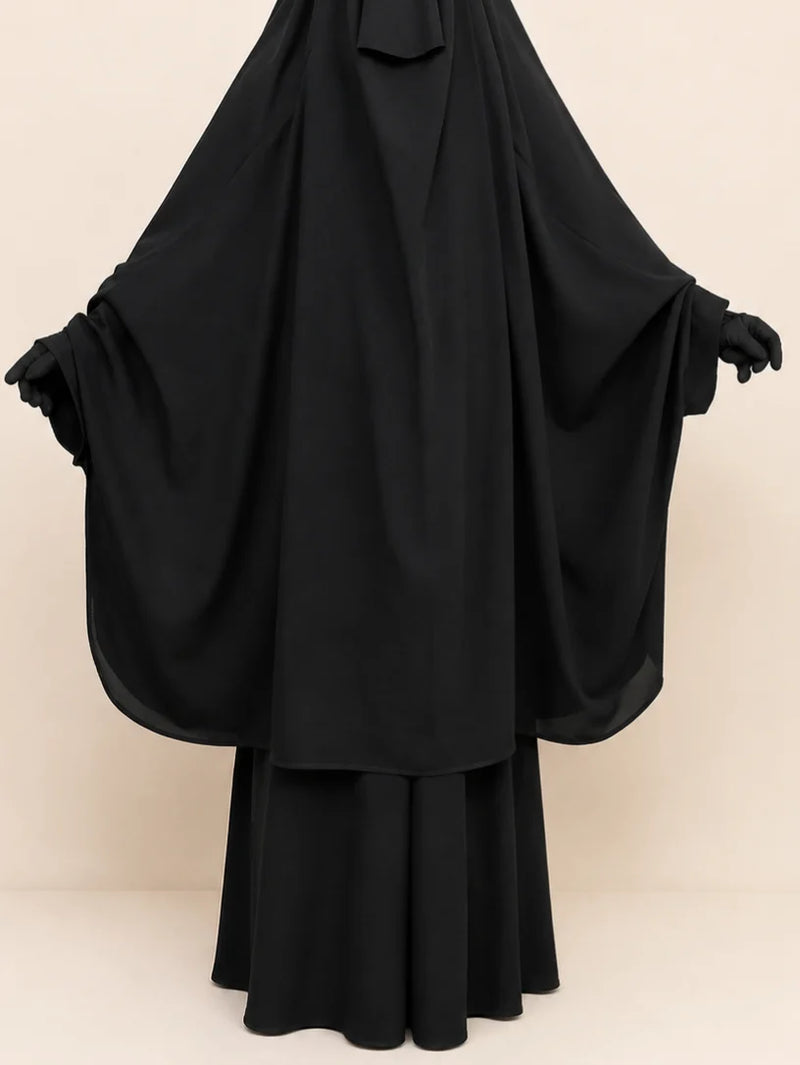 Black Two Pc Abaya Set