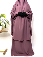 Dusty Mauve Two Pc Jilbab With Skirt