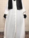 White Cey Crush Basic Abaya