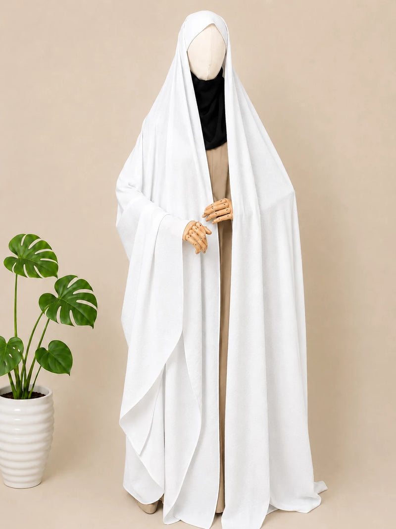 White Irani Chadar Without Sleeves