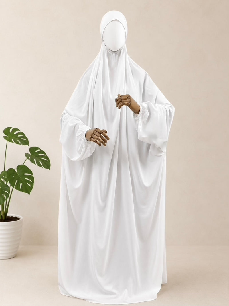 White Solid Prayer Jilbab