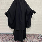 Black Two Pc Abaya Set