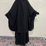 Black Two Pc Abaya Set