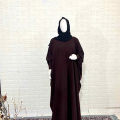 Brown Kaftan Abaya With Cuff Buttons