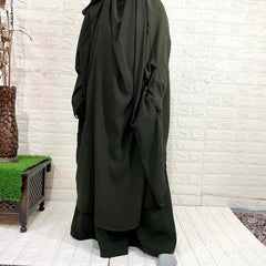 Olive Green Two Pc Jilbab With Pant