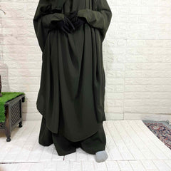 Olive Green Two Pc Jilbab With Pant