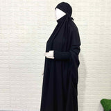 Black Jilbab With Smocked Sleeves