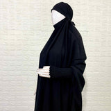 Black Jilbab With Smocked Sleeves