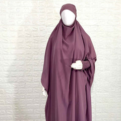 Dusty Mauve Jilbab With Smocked Sleeves
