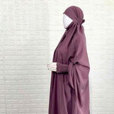 Dusty Mauve Jilbab With Smocked Sleeves
